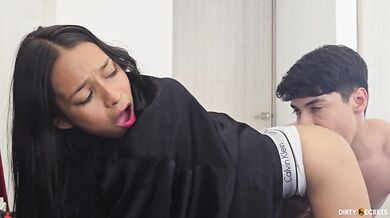 Her tight virgin ass first time taking my thick cock raw hard