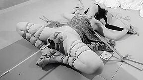 Bound To Floor With Dildo Machine Hard