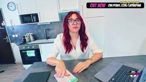 Boss Destroys Redhead Slut Secretarys Throat Gushing Cum Promotion