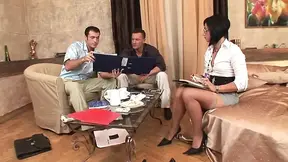 Hot Threesome Wife in Lingerie Gets Pounded Hard