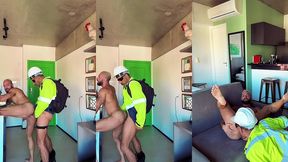 mestre da obra foi aliviar no cu do bombado da academia