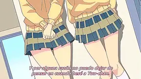 Yuri Lovers Embrace Amid Cherry Blossoms in Sensual Sakura Light