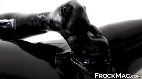 Passionate dick stroking session by fetish Rubber Covered