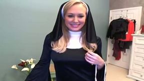 This busty lady defines the term MILF and she loves to dress up as a nun