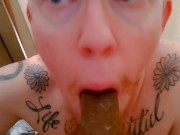 BBC Sucking POV Trans FTM Solo Spitty Messy Blowjob