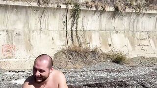 4 men banged rough stranger on the beach
