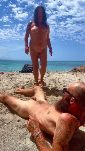 Pissed on Him on a Beach