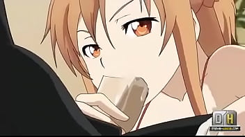 Art Online Hentai Asuna is curious to taste Kirito cock