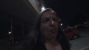 Midnight whore CD is walking around a car parking lot lookking to get lucky