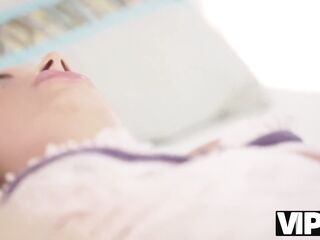 VIP4K. Aged dude appears just in time in the teens bedroom