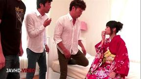 Hot MILF in Cosplay Gives Blowjob Before Hardcore Group Sex Creampie Adventure