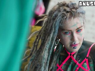 Ink Overspread Angel Solo Anal Toy Play in Lace Underware