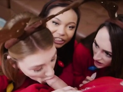 Riding the cookie stealing Santa in foursome