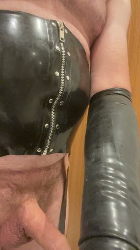 Vintage stockings and latex gloves