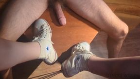 Fifi giving a shoejob in her trashed well worn Converse All Stars until he comes all over the soles *discounted replay in case you missed it*