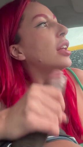 Sucking me and driving until I came in her mouth, she took all the milk   Clip 1