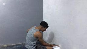 Young Painter Gets an Erect Cock