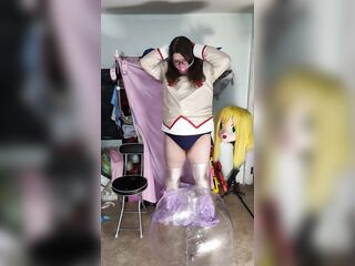 PVC Madoka Cosplay, Gagged and Humping Vibraitor Inflatable