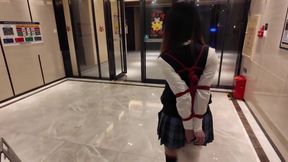 Hs19-a Girl in a School Uniform Was Bound Wander the Streets