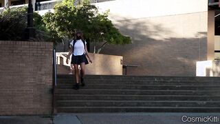 Voyeur College cunt with mouth without Lingerie Pose inside the Library