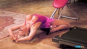 Taking A Large Cock On A Treadmill Is Highly Arousing For This Naughty Blonde Milf