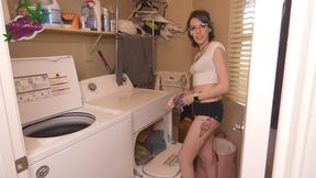 Step Sister Laundry Room blowjob, pussy eating and POV Fuck all 3 parts