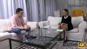 TUTOR4K. Mature geometry teacher services stud in front of her stepson