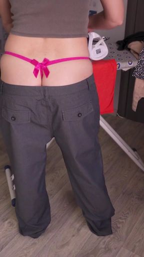 Sexy Wife Does Not Notice Her Pants Fall Down ENF Fetish   Clip 2