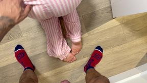 Big black dick fucks me while I'm stuck in the washing machine