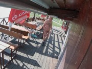 Naked at a buffet on the beach - 2