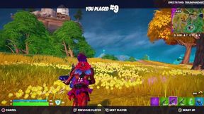 Anime babe plays with oversized pole in Fortnite-themed fantasy