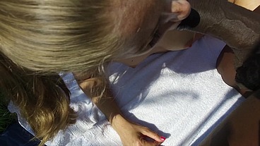 Cayenne and Joss outdoor fuck in nudiste place. complete scene