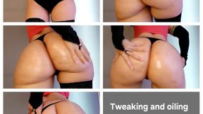 Oiling my huge fat Latina ass