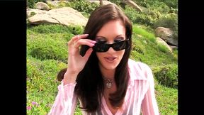 Brunette MILF wife sucks cock and receives double penetration from husband's friends