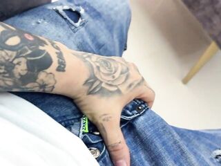 Sexually excited beauty asks delivery dude to accept her large cunt as part of payment and to cum inside her.