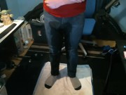 Full bladder explodes into my jeans and soaks my socks!