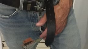 My whore thong under my Levi's jeans