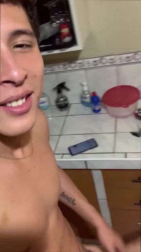 Young man tempts me with his cock while I&#039;m working