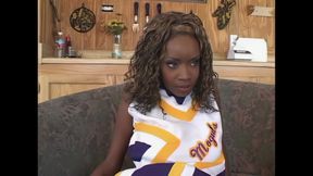 Black Cheerleader Has a Big Hard Cock for Her Wet Pussy
