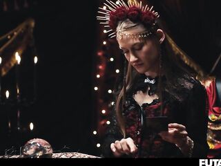 Angel Swallowing Tgirl Cum - Redhead Mesmerized Into Submission by Shemale hentai Witch