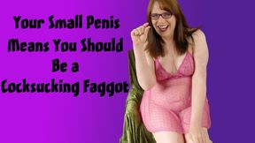 Your Small Penis Means You Should Be a Faggot Cocksucker
