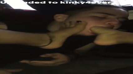 Inked Fella And His Smoking Hot Amateur Girlfriend Loving Some Foot Gagging Late Night  Kinky4Ever