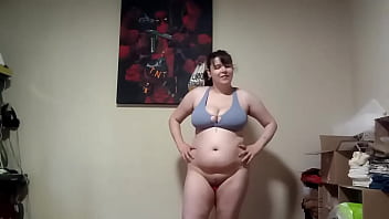 Chubby blonde fitness instructor gets aroused during energetic dance workout