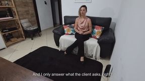 Hot wife goes to interview and cheats on her husband to get the job.