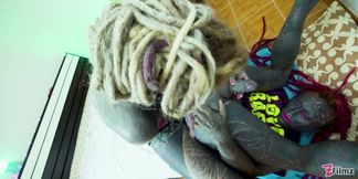 Tattooed Trans Ass Double Fisted Gushing by Dreadlocked Vixen