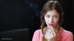 Sexy Russian Temptress Smoking Cigarette Coastal Breeze