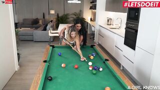 A TWAT WITH MOUTH KNOWS Apolonia & Rebecca - POOL TABLE LESBIAN