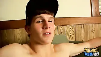Lex returns to stroke his big cock in solo twink session