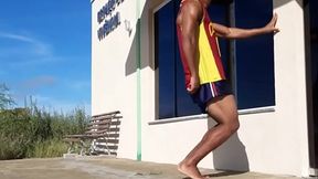 Morenito le gusta entrenar sus piernas.