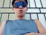 Pinoy Fuck his Tight Toy in Front of Garage | Daks Jakol Ungol